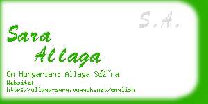 sara allaga business card